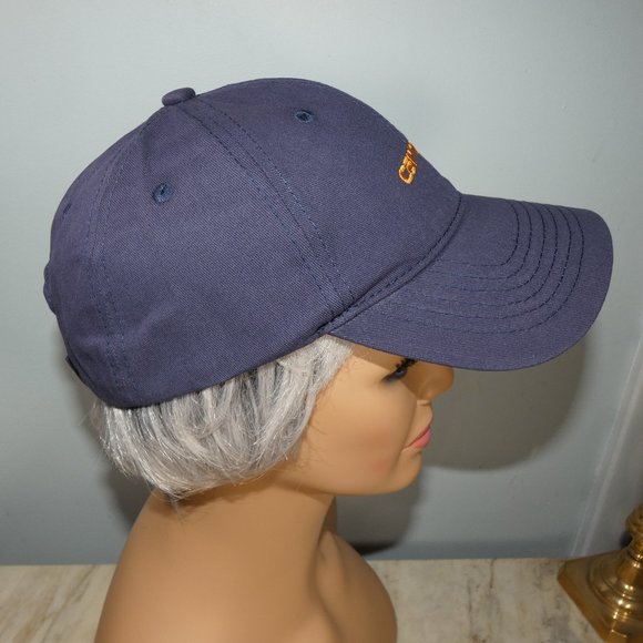 Carhartt Adjustable Baseball Hat Cap - Blue with Yellow Gold Stitching - Picture 6 of 8